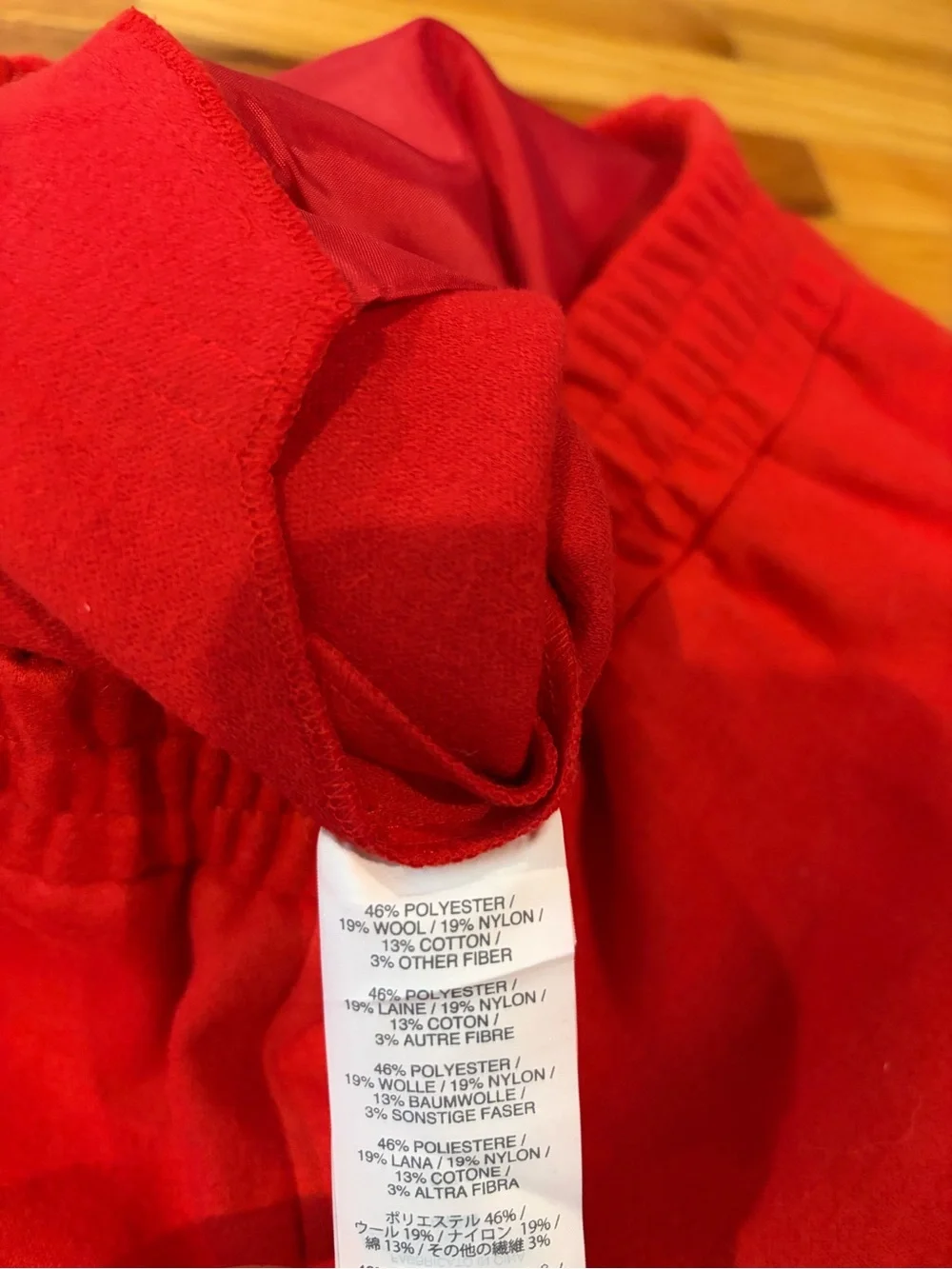 J. Crew red wool blend elastic waist pants trousers 8